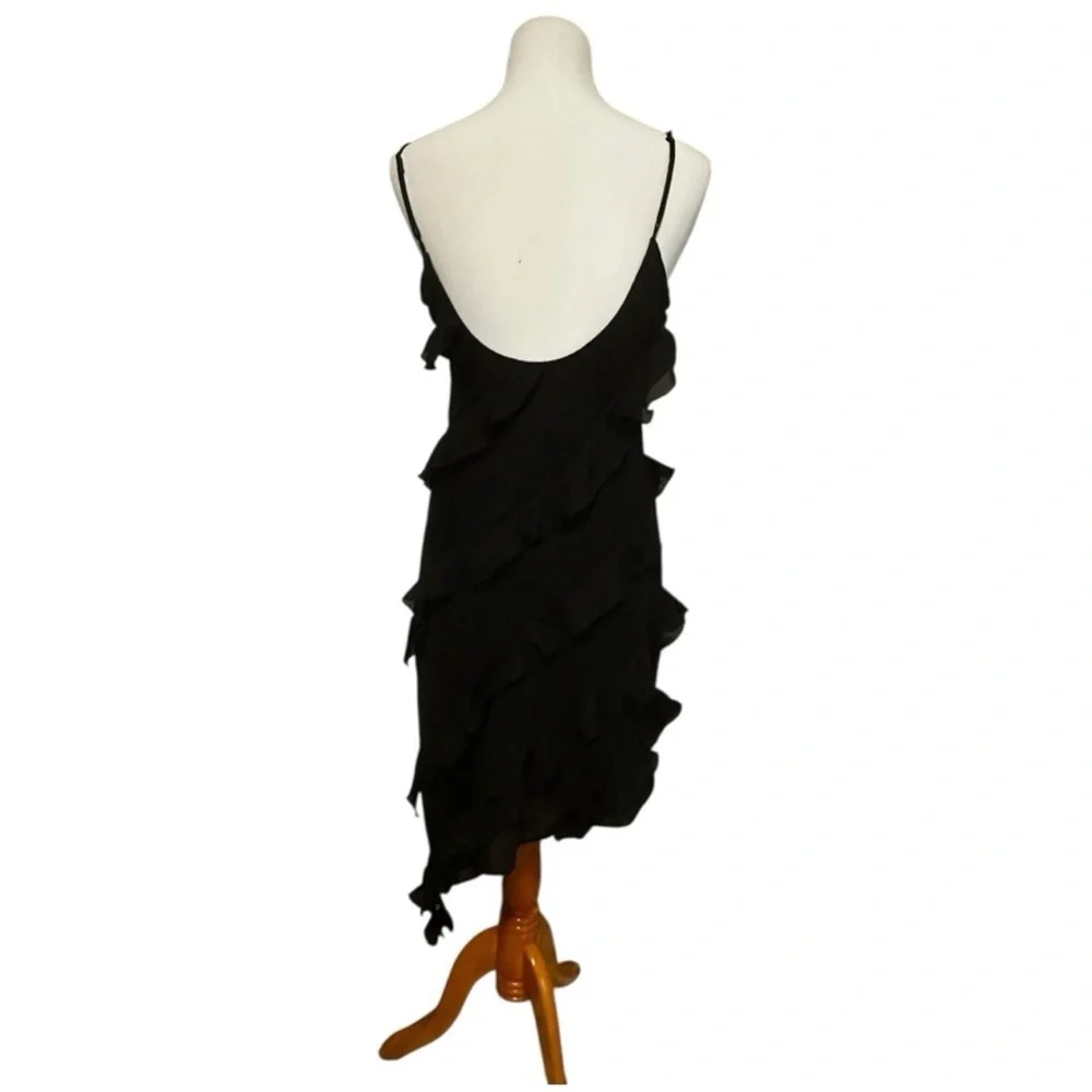 Beautiful Black Asymmetrical Ruffle Dress - Picture 2 of 5